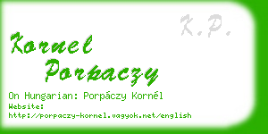 kornel porpaczy business card