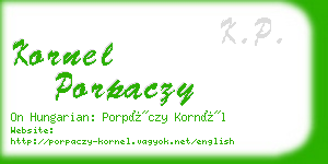 kornel porpaczy business card